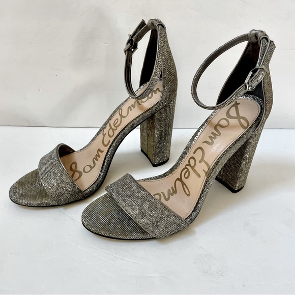 Sam Edelman Yaro Metallic Block Heel Size 8 Wide - Picture 8 of 12